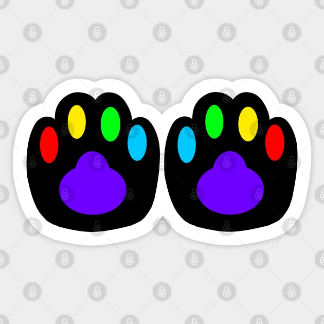 Rainbow paw prints Sticker by MelanieJeyakkumar